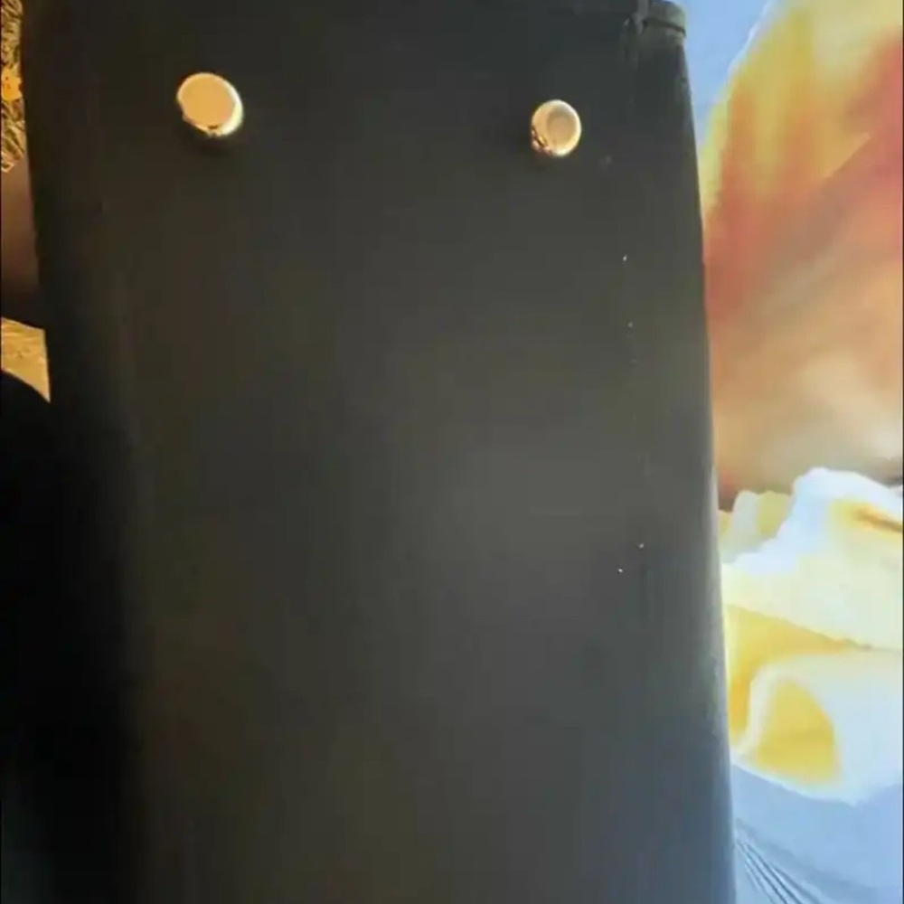 Coach Black Leather Tote with Gold Accents - Picture 4 of 6